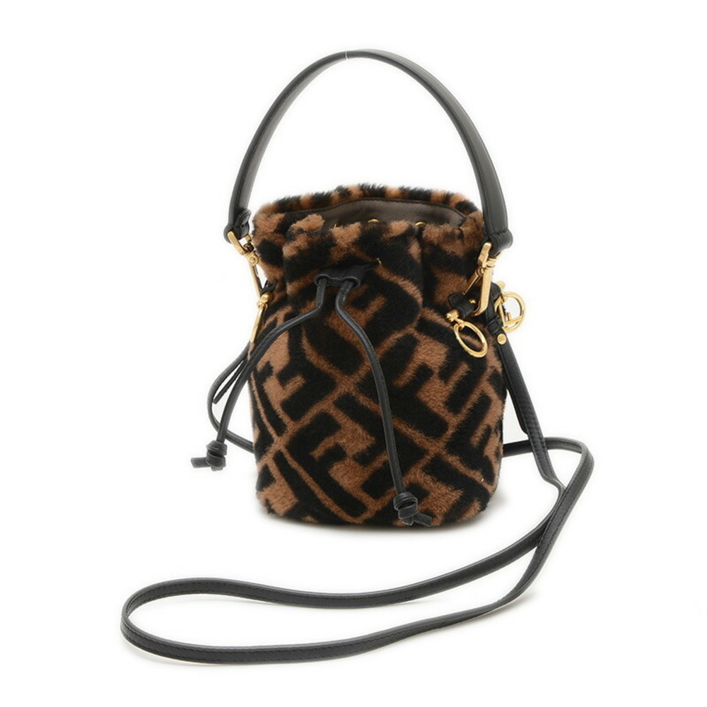 Fendi Zucca Bag Brown Montresor Mouton Baguette - Picture 1 of 6